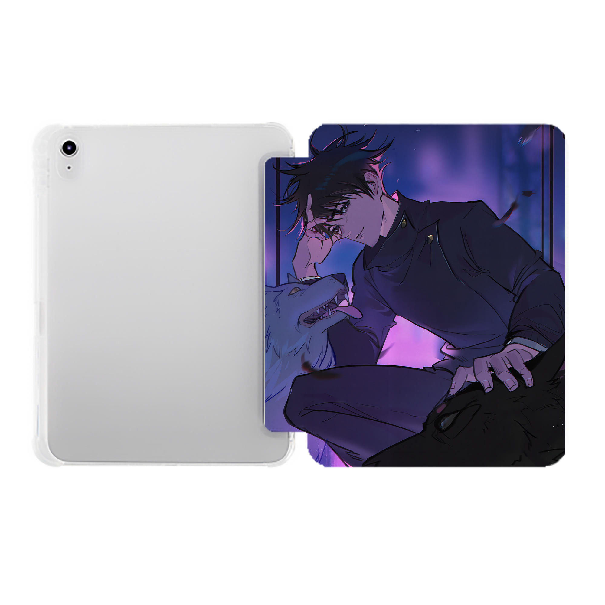 （画像用） 呪術廻戦 Jujutsu Kaisen IPad ケース ペン収納付き 三つ折りスタンド PUレザー×シリコン 対応機種9.5/10.5/10.9インチ